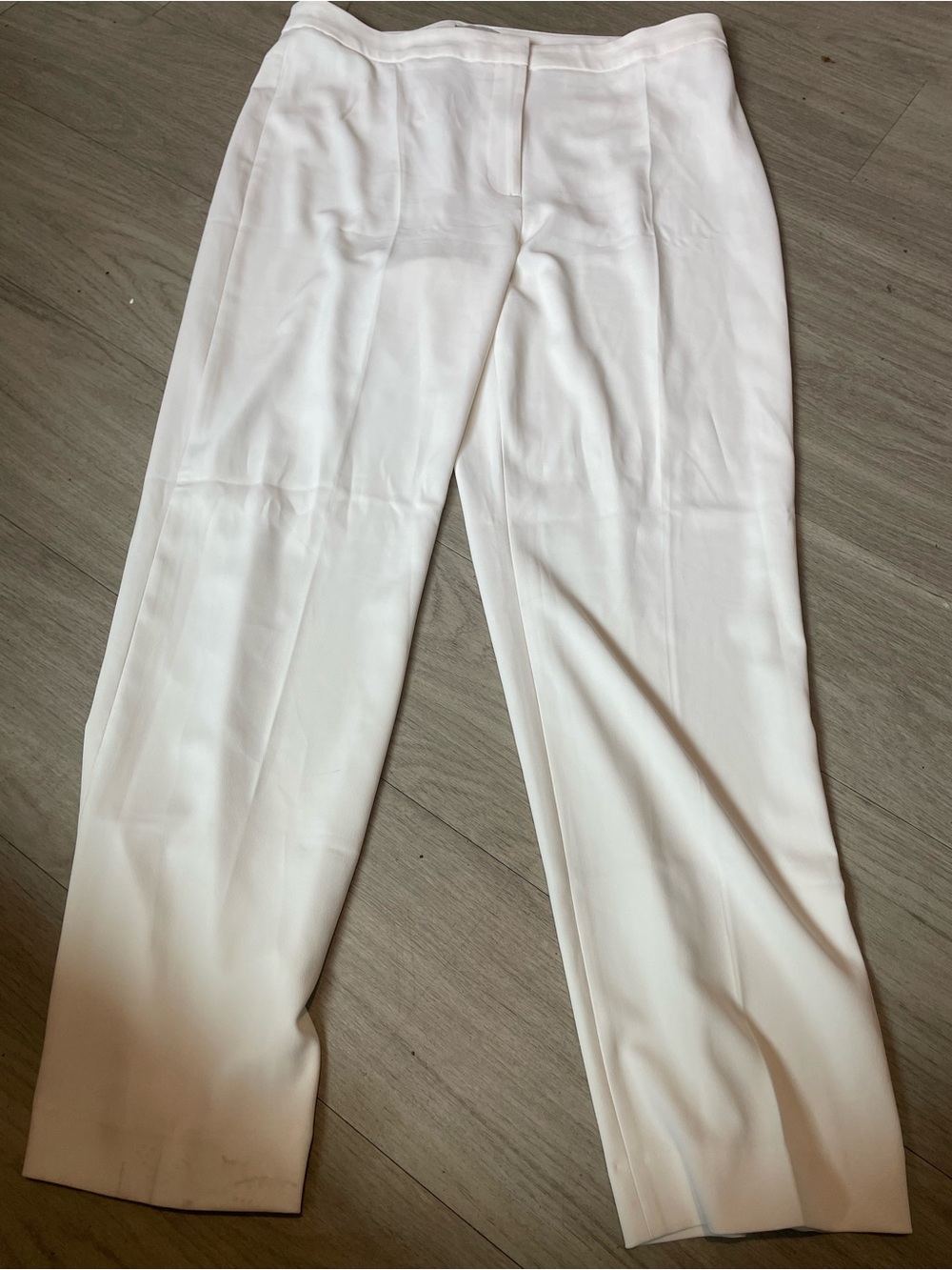H&M White Straight-Leg Trousers